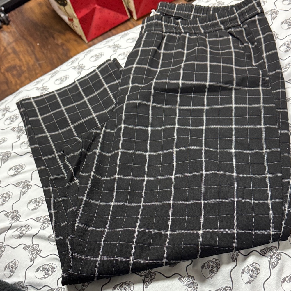 Black Checkered Pants